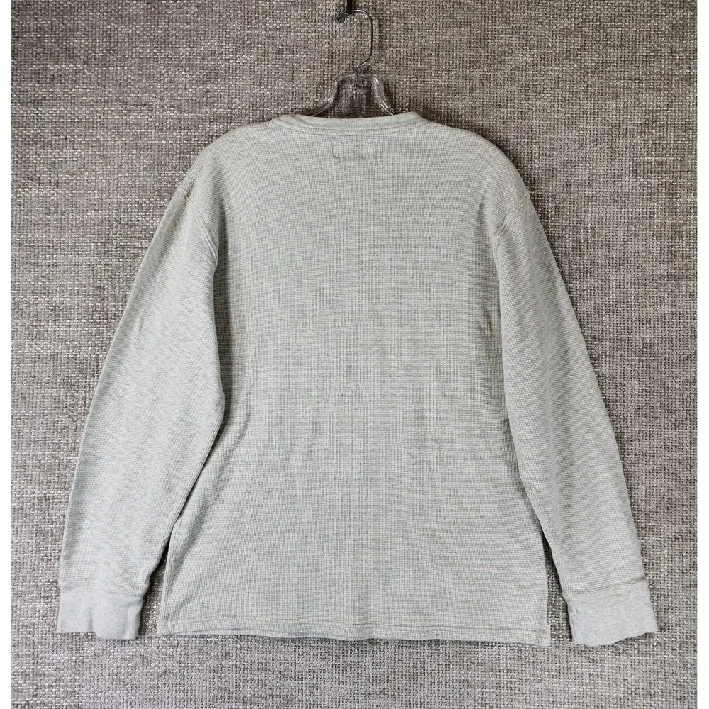 Polo Ralph Lauren Waffle‎ Knit Thermal Shirt Mens *M-L Light Gray Long Sleeve
